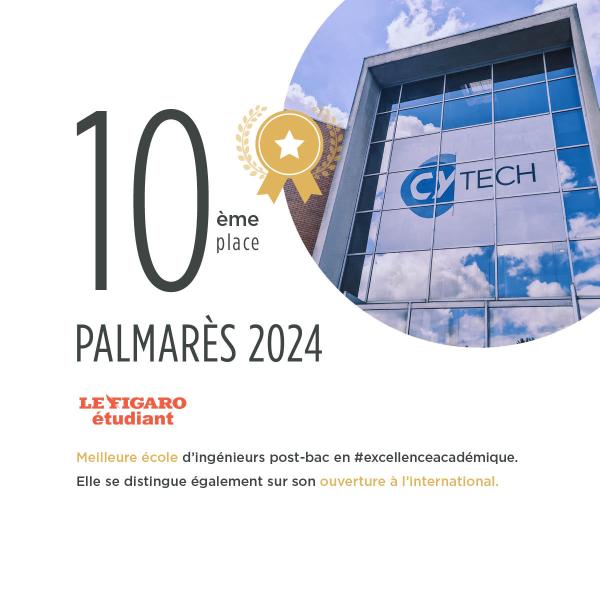CY Tech 10e meilleure école d'ingénieurs postbac Le Figaro 2024