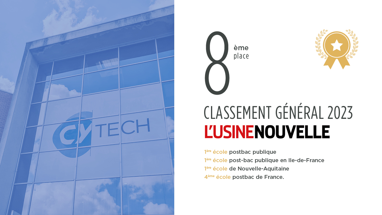 CY Tech, 8ème meilleure école d'ingénieurs de France