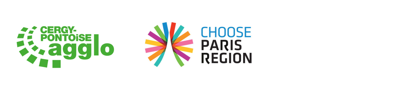 logo collaborateurs : cergy agglomération et choose paris region